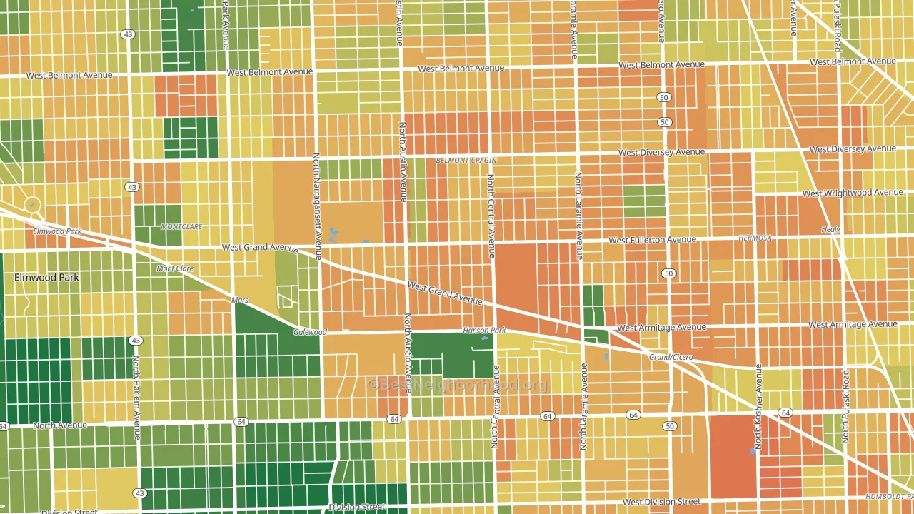 Hanson Park, Chicago, IL block-group voter-turnout map