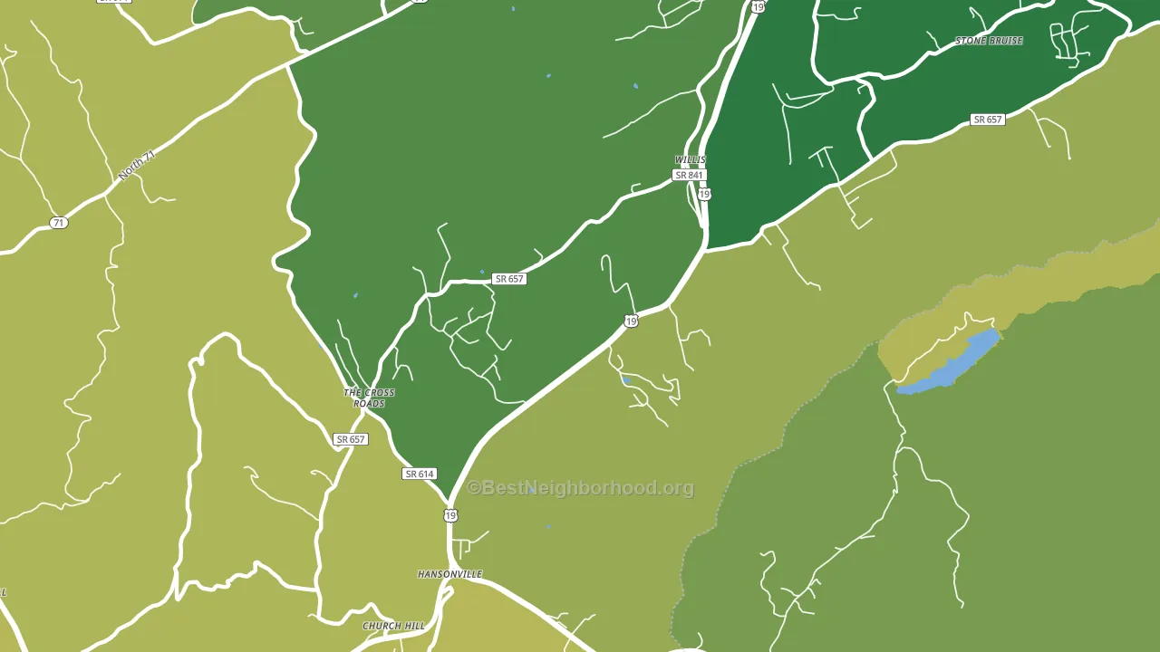 Hansonville, VA block-group voter-turnout map
