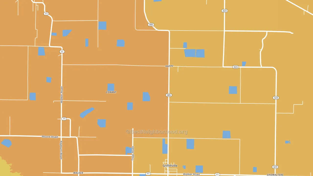 Happy, AR block-group voter-turnout map
