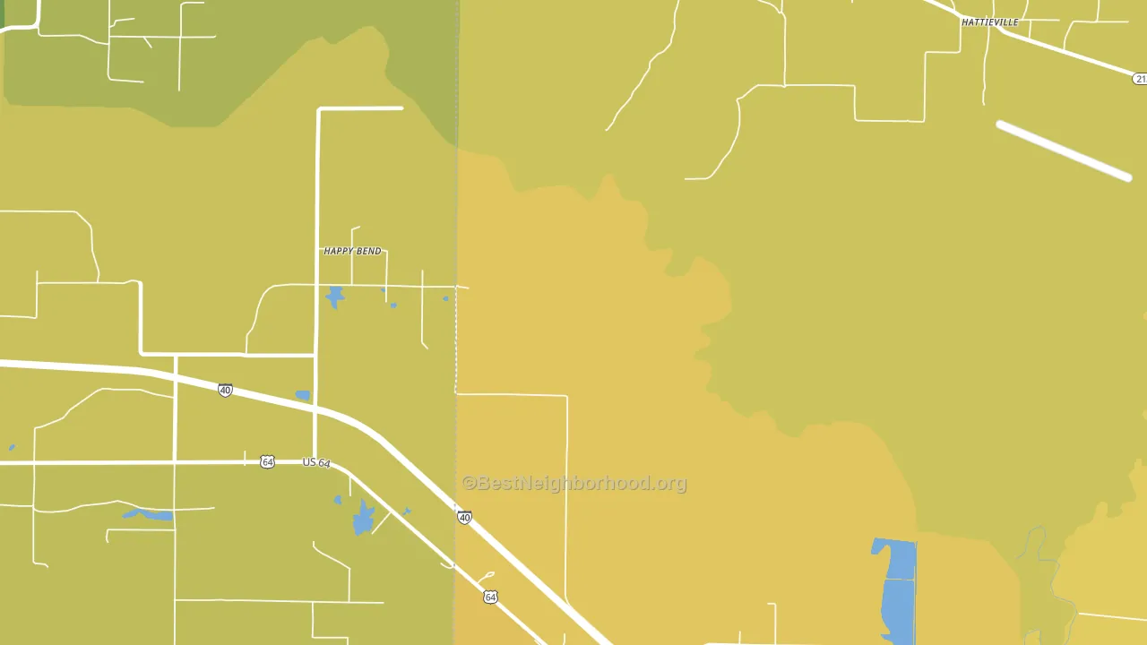 Happy Bend, AR block-group voter-turnout map