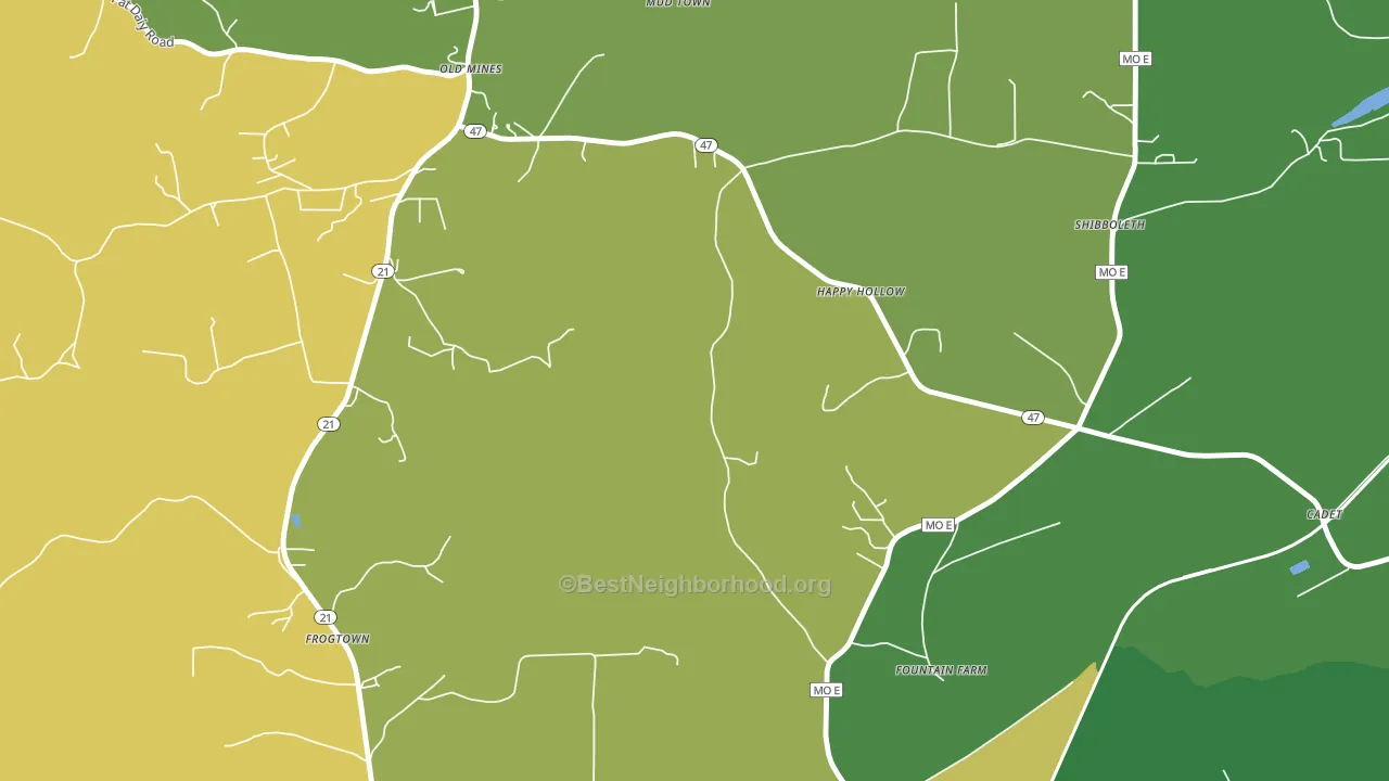 Happy Hollow, MO block-group voter-turnout map