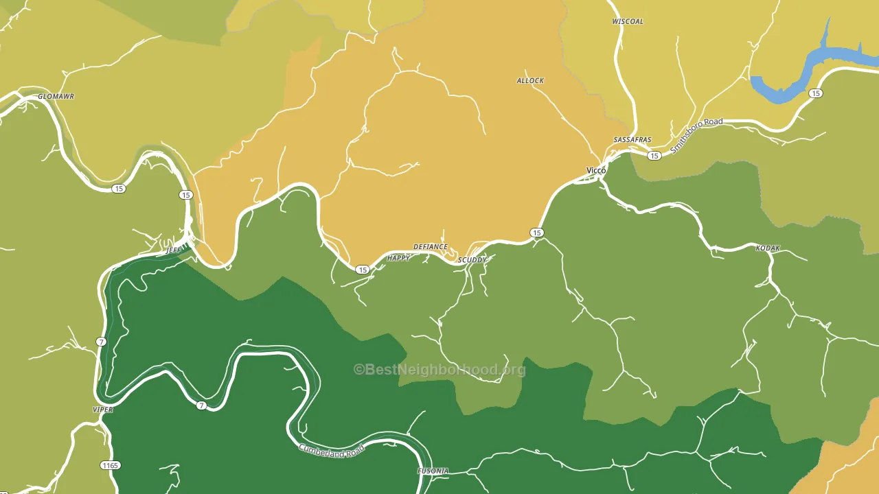 Happy, KY block-group voter-turnout map