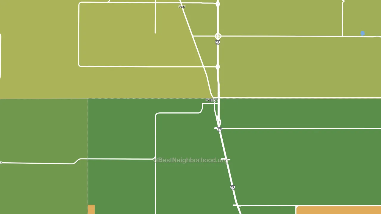 Happy, TX block-group voter-turnout map