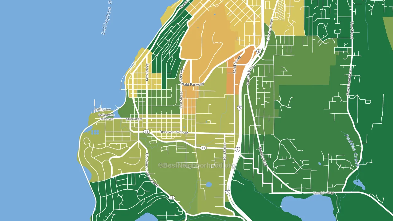 Happy Valley, Bellingham, WA block-group voter-turnout map