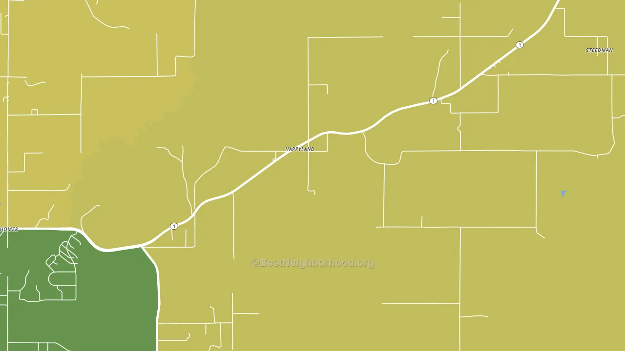 Happyland, OK block-group voter-turnout map