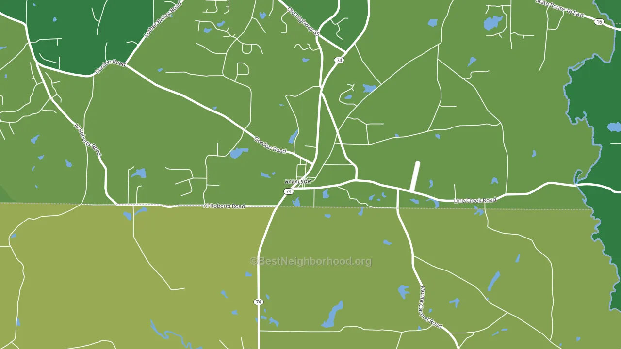 Haralson, GA block-group voter-turnout map