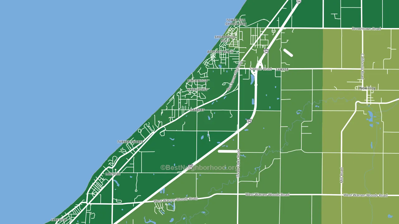 Harbert, MI block-group voter-turnout map