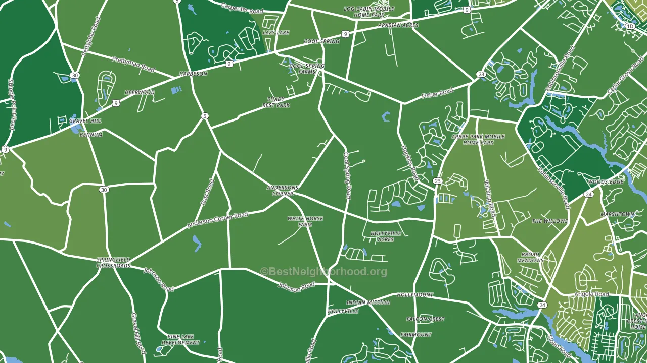 Harbeson, DE block-group voter-turnout map