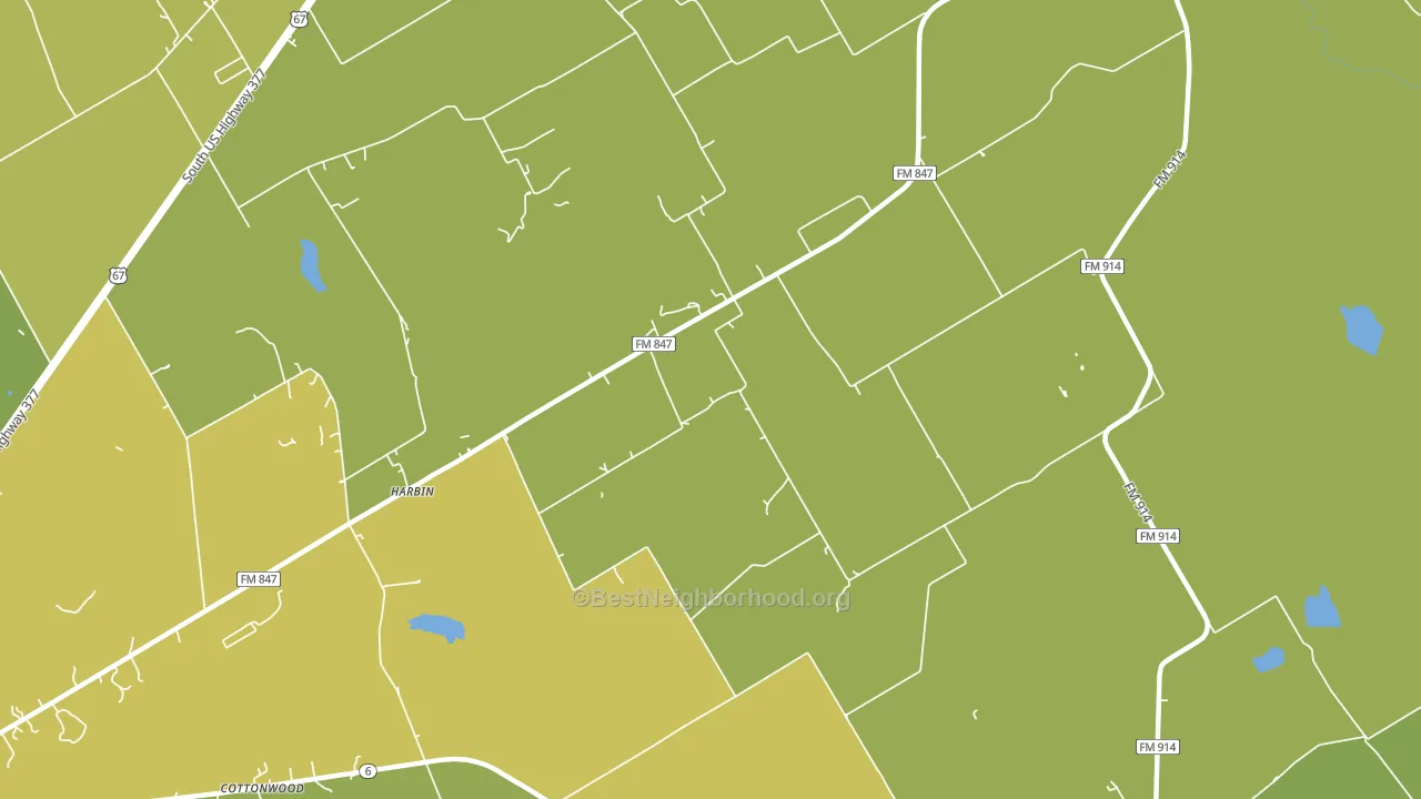 Harbin, TX block-group voter-turnout map