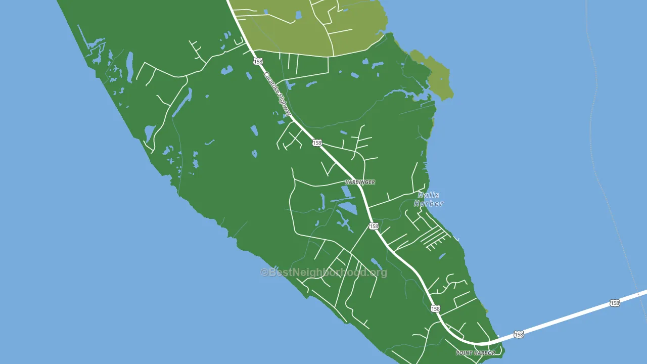 Harbinger, NC block-group voter-turnout map
