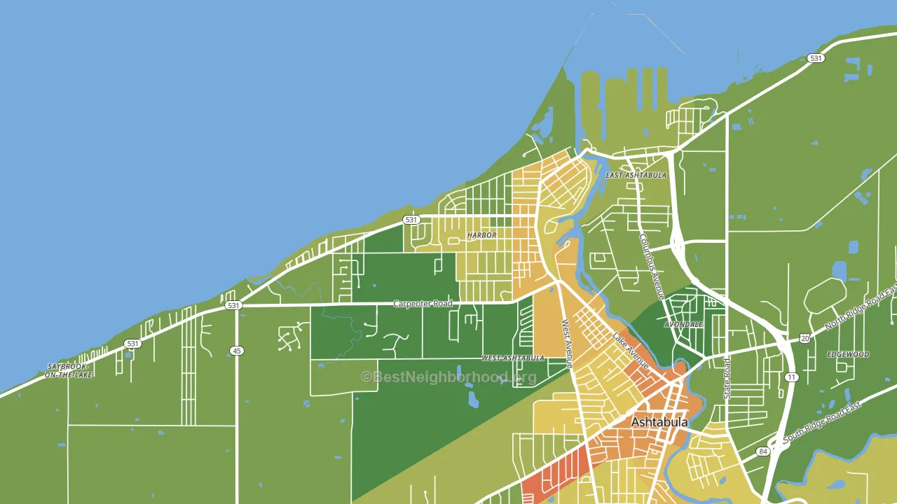 Harbor, Ashtabula, OH block-group voter-turnout map