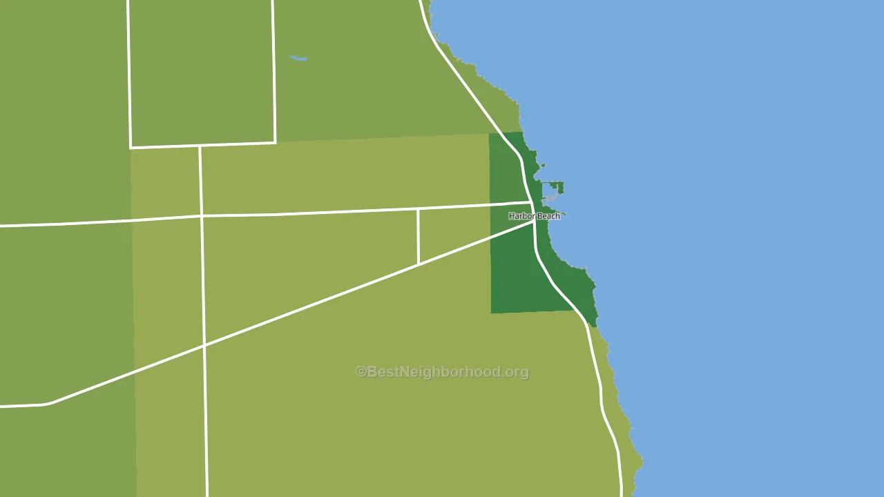 Harbor Beach, MI block-group voter-turnout map