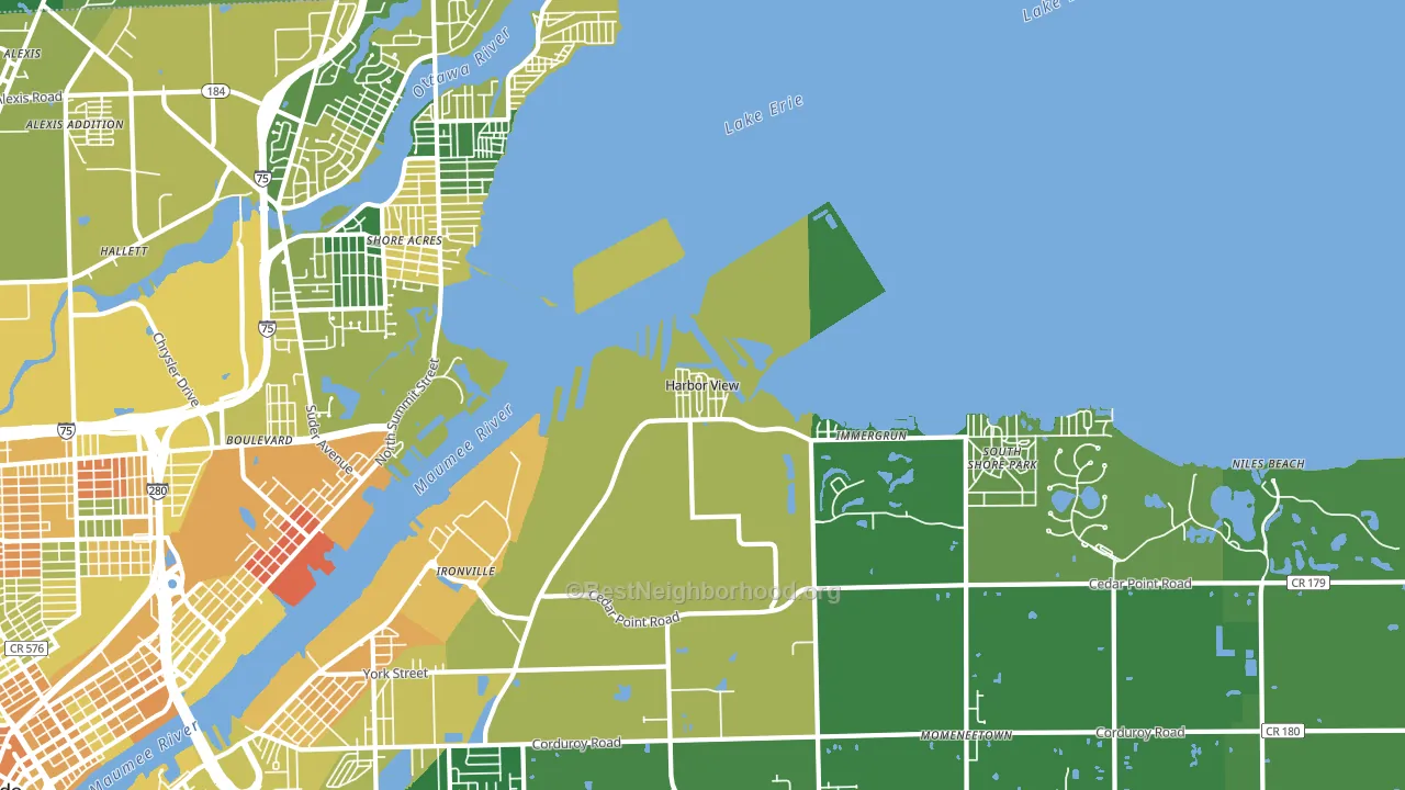 Harbor View, OH block-group voter-turnout map