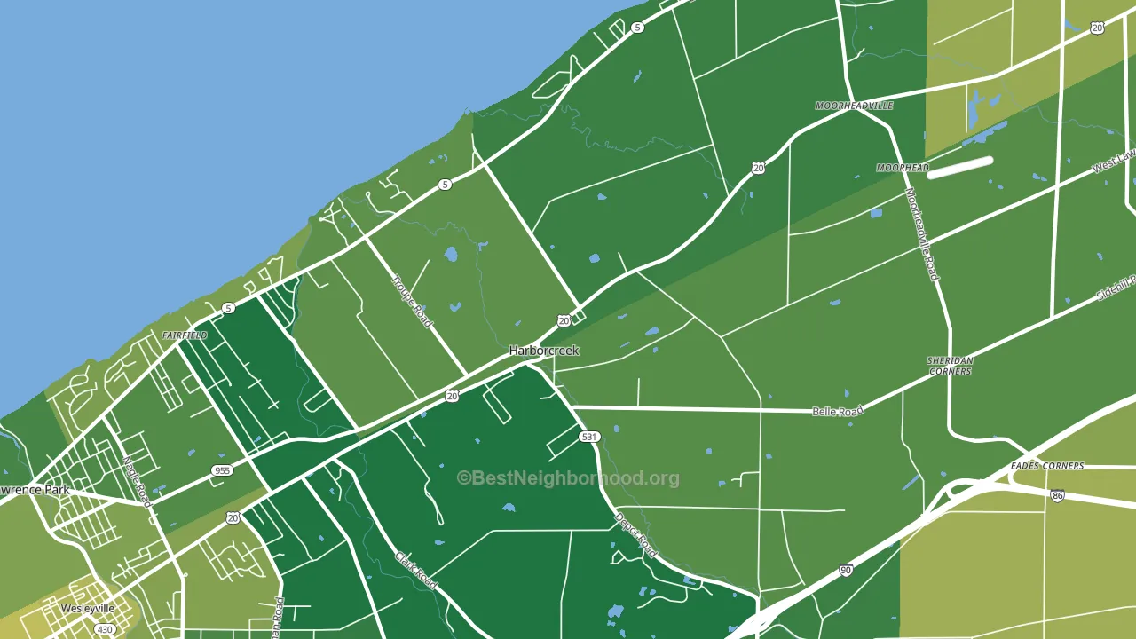 Harborcreek, PA block-group voter-turnout map