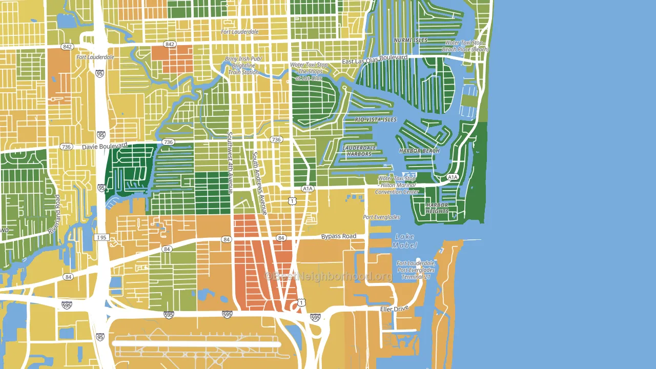 Harbordale, Fort Lauderdale, FL block-group voter-turnout map