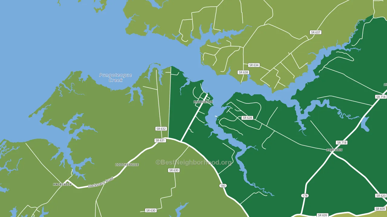 Harborton, VA block-group voter-turnout map