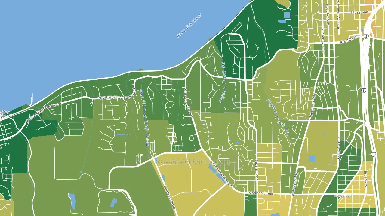 Harborview-Seahurst-Glenhaven, Everett, WA block-group voter-turnout map