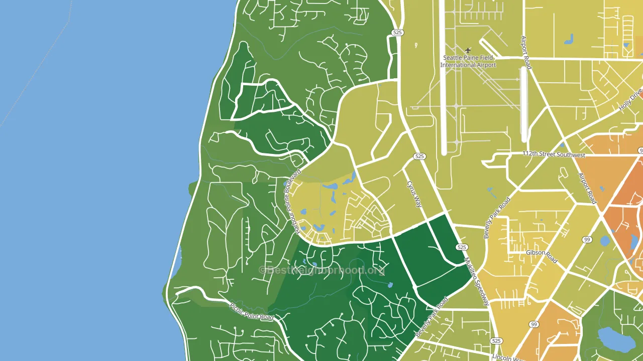Harbour Pointe, Mukilteo, WA block-group voter-turnout map