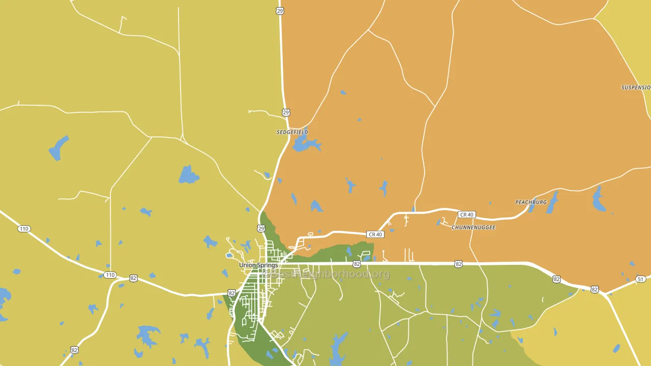 Hardaway, AL block-group voter-turnout map