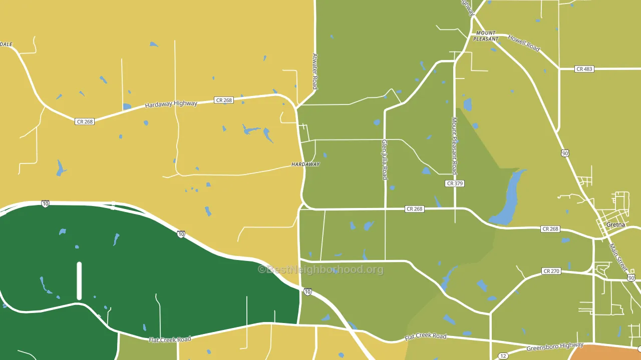 Hardaway, FL block-group voter-turnout map