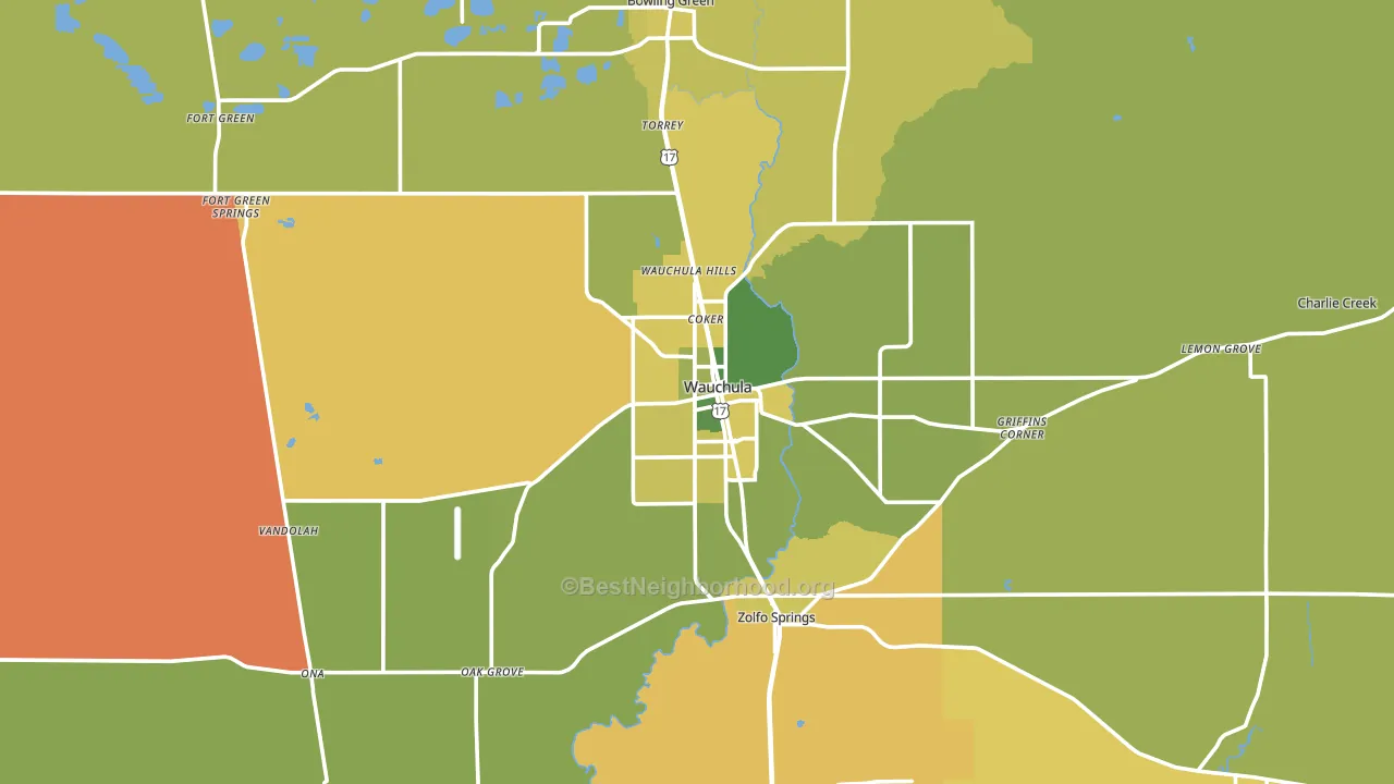 Hardee County, FL block-group voter-turnout map