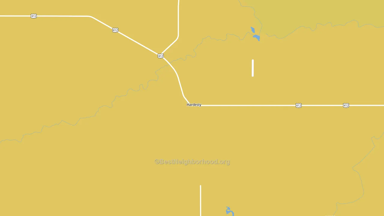 Hardesty, OK block-group voter-turnout map