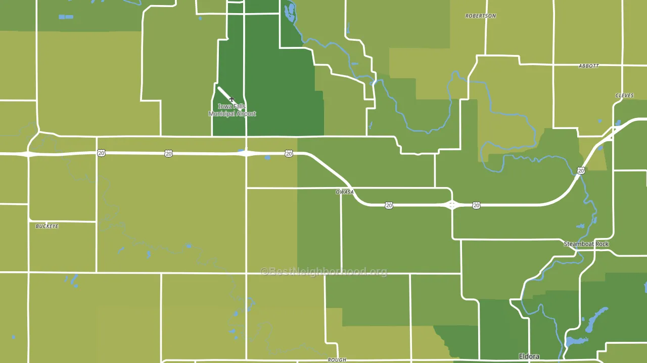 Hardin County, IA block-group voter-turnout map