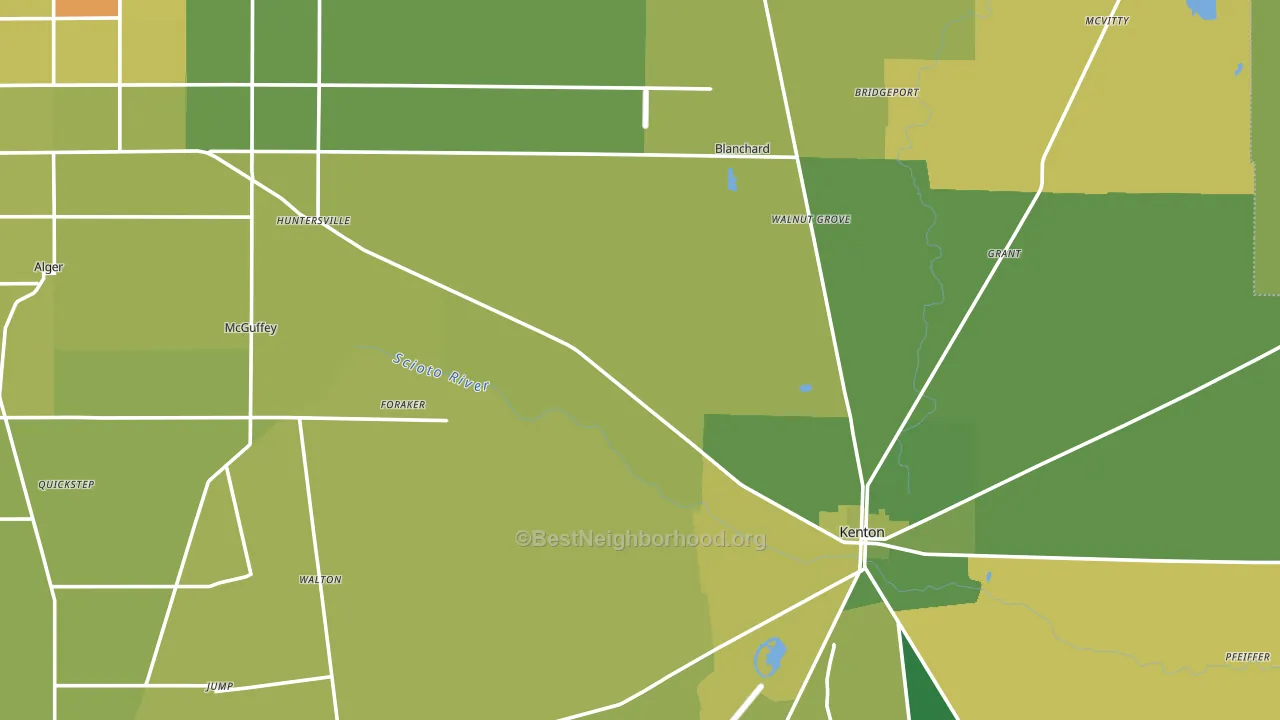 Hardin County, OH block-group voter-turnout map