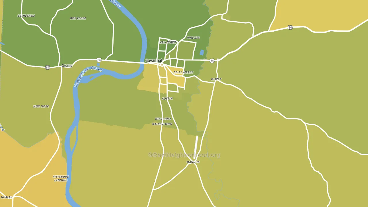 Hardin County, TN block-group voter-turnout map