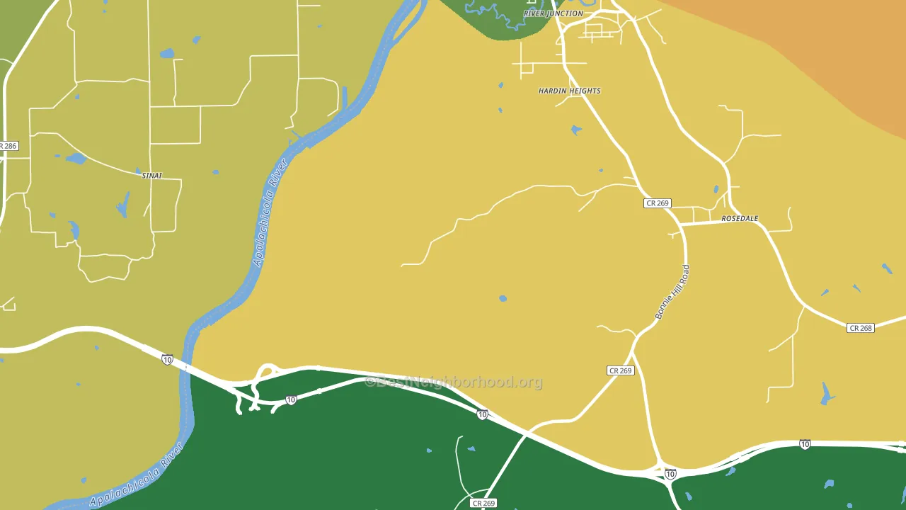 Hardin Heights, FL block-group voter-turnout map