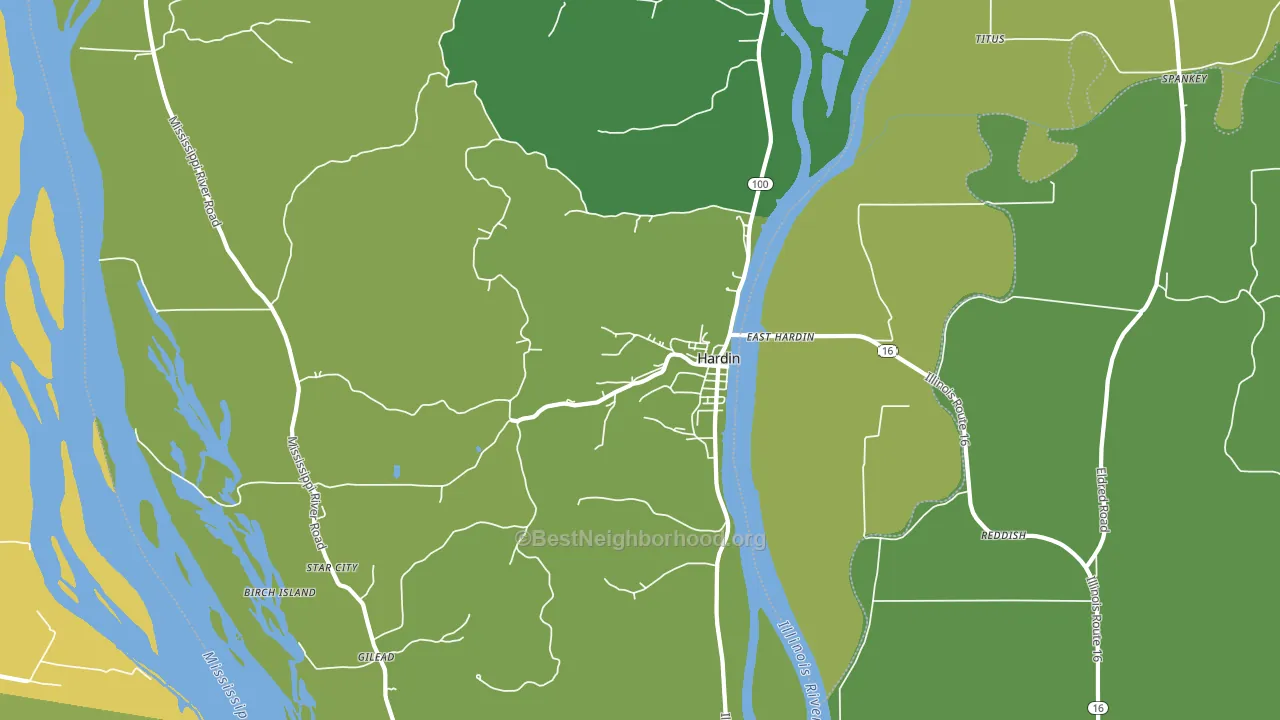 Hardin, IL block-group voter-turnout map