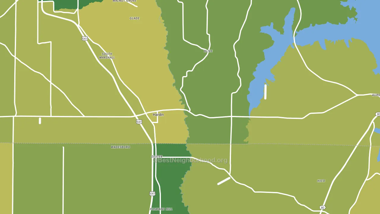 Hardin, KY block-group voter-turnout map