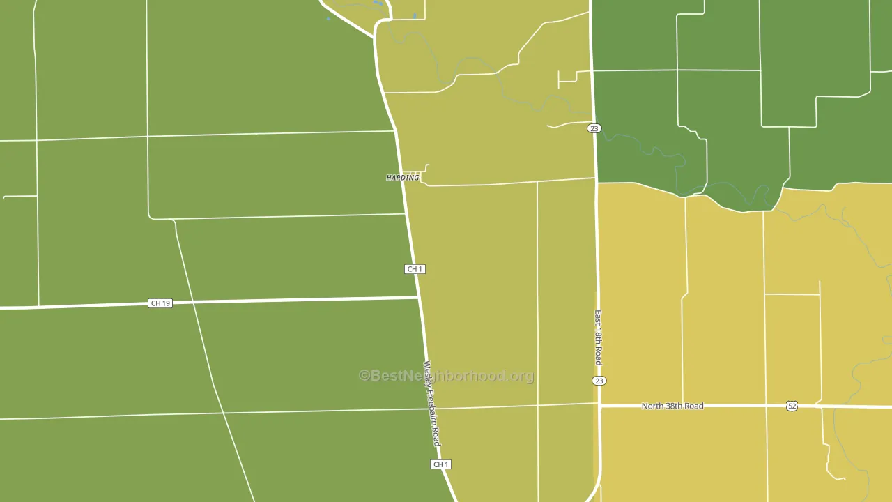 Harding, IL block-group voter-turnout map