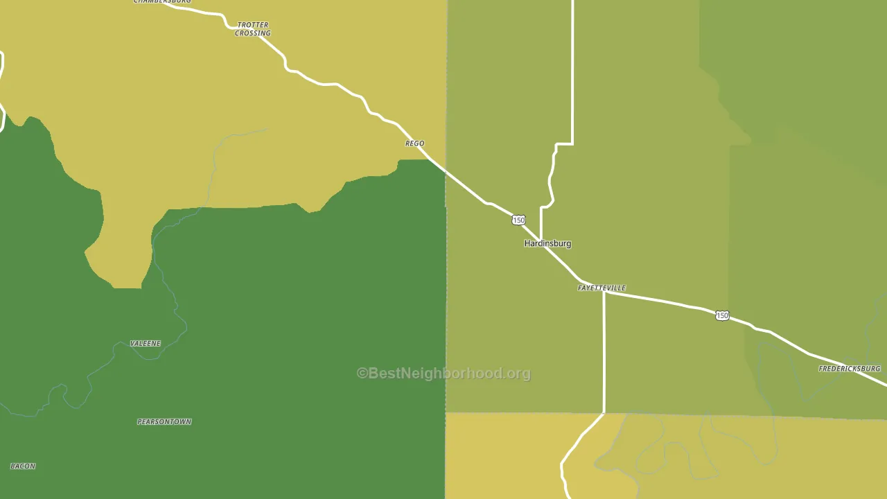 Hardinsburg, IN block-group voter-turnout map
