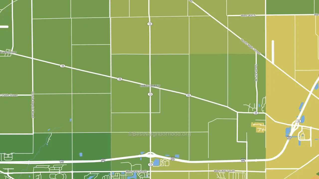Hardscrabble, IN block-group voter-turnout map