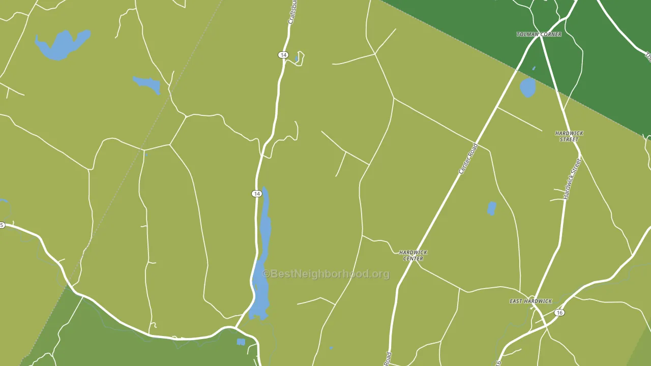 Hardwick Center, VT block-group voter-turnout map