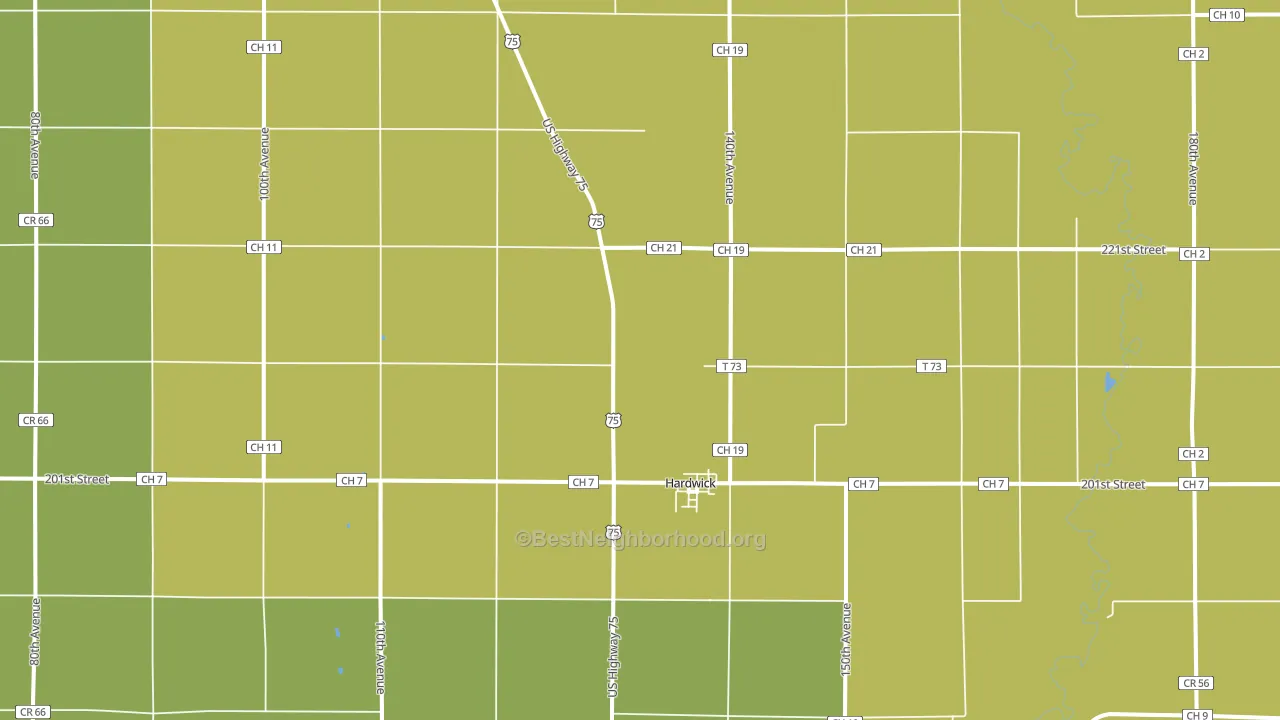 Hardwick, MN block-group voter-turnout map
