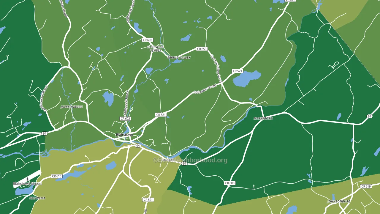 Hardwick, NJ block-group voter-turnout map
