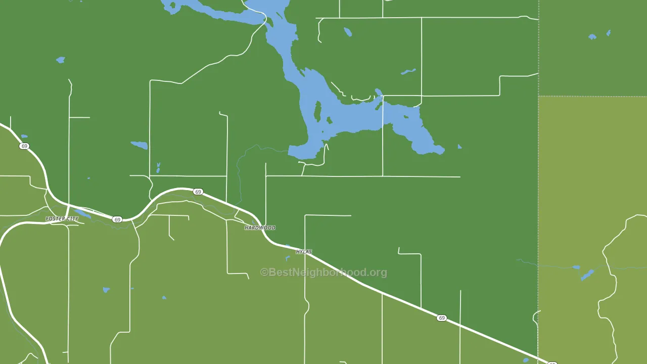 Hardwood, MI block-group voter-turnout map