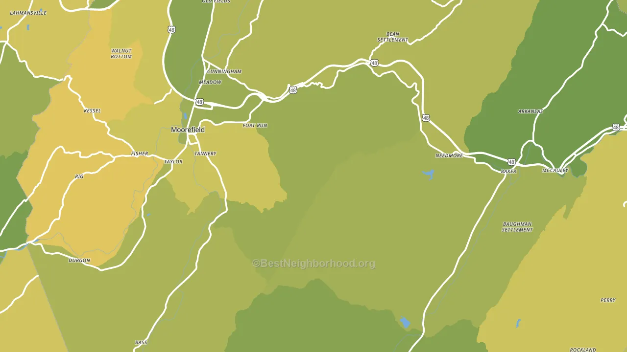 Hardy County, WV block-group voter-turnout map