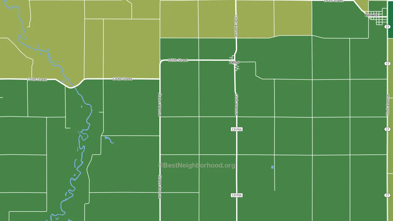 Hardy, IA block-group voter-turnout map