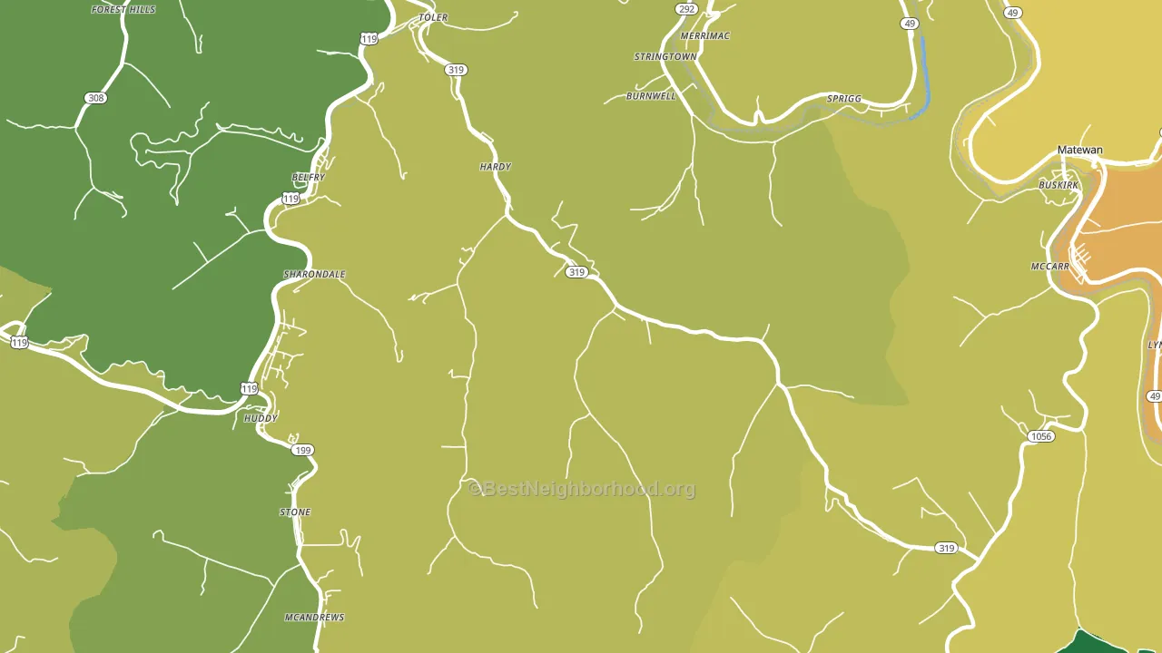 Hardy, KY block-group voter-turnout map
