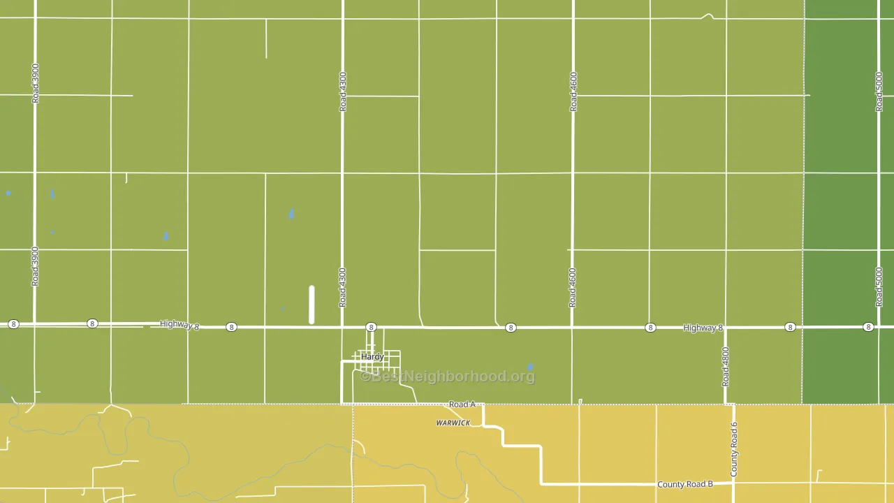 Hardy, NE block-group voter-turnout map