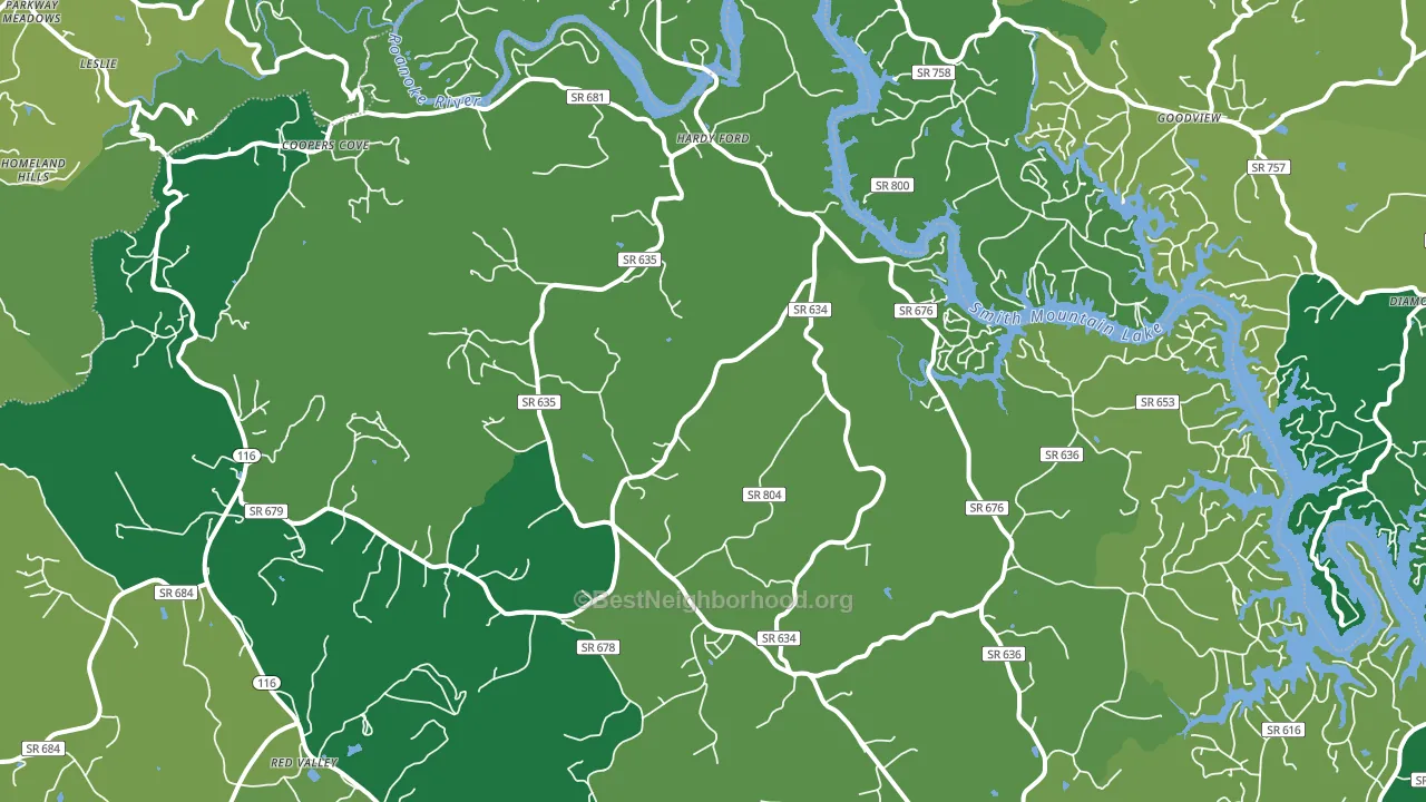 Hardy, VA block-group voter-turnout map