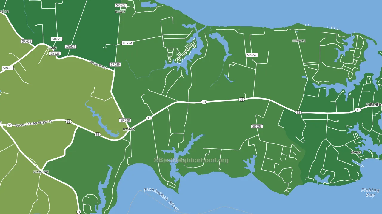 Hardyville, VA block-group voter-turnout map