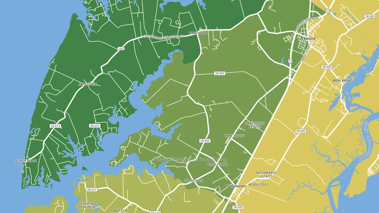 Hare Valley, VA block-group voter-turnout map