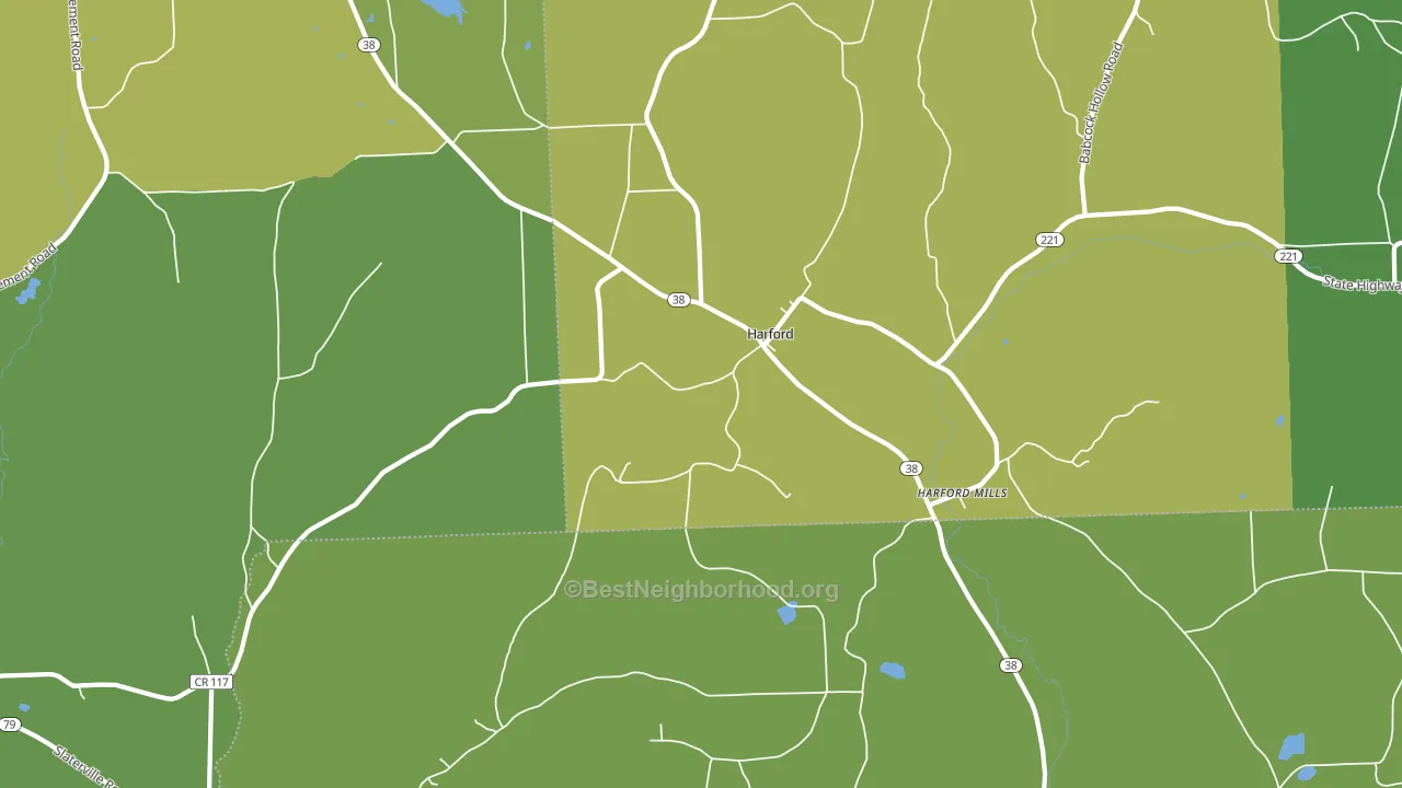 Harford, NY block-group voter-turnout map