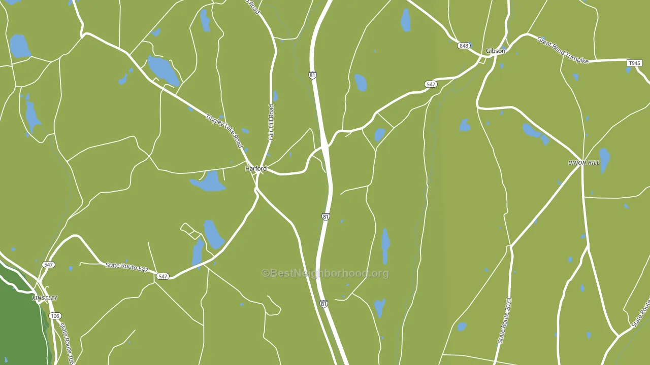 Harford, PA block-group voter-turnout map