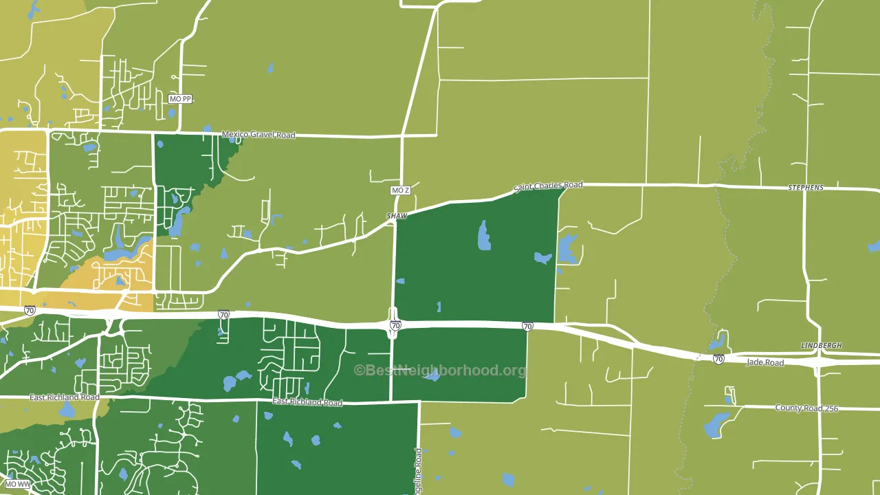 Harg, MO block-group voter-turnout map