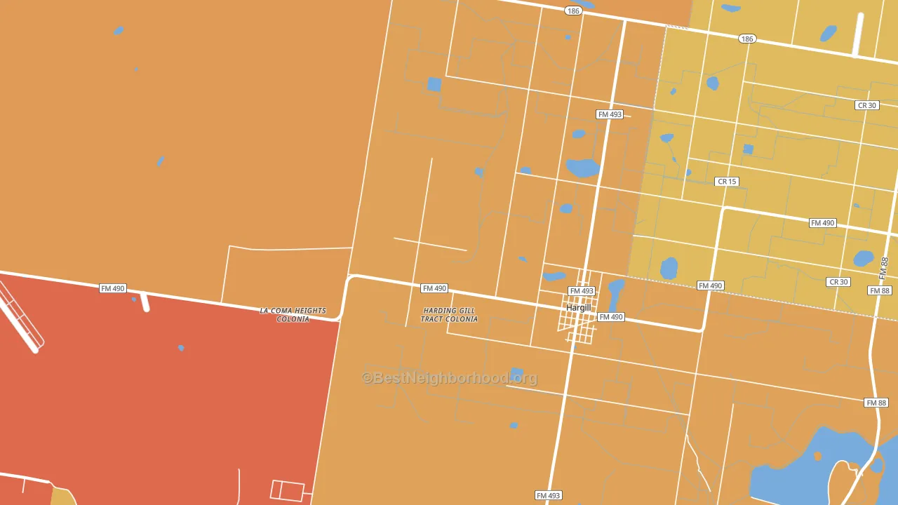 Hargill, TX block-group voter-turnout map